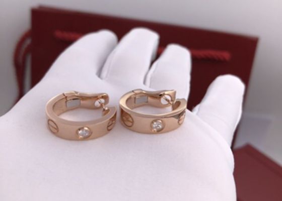 Ouro luxuoso bonito Diamond Earrings Rose Gold de B8022900 18K